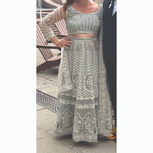 Seefoam Blue Lehenga Set With Dupatta - Worn Once - GORGEOUS!!!